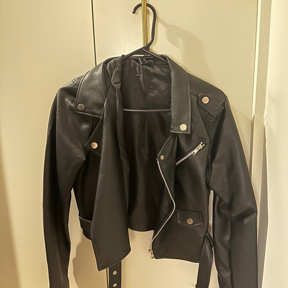 Windsor Black Leather Moto Jacket